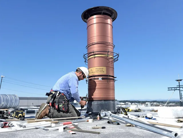 Installed chimney liner by Seekonk Chimney Sweep in Seekonk, MA