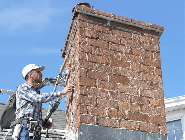 Brickwork for a chimney rebuild by Seekonk Chimney Sweep in Seekonk, MA