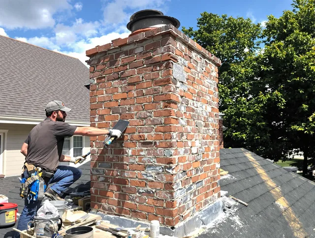 Completed chimney rebuild by Seekonk Chimney Sweep in Seekonk, MA