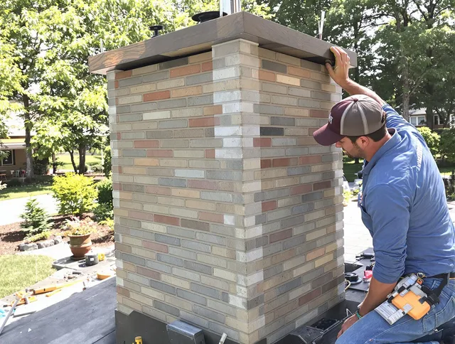 Seekonk Chimney Sweep completing a modern chimney remodel in Seekonk, MA
