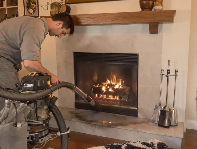 Routine fireplace upkeep by Seekonk Chimney Sweep in Seekonk, MA