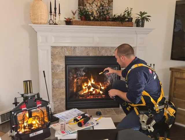Safety-focused fireplace inspection by Seekonk Chimney Sweep in Seekonk, MA