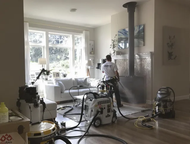 Soot removal service by Seekonk Chimney Sweep for a fireplace in Seekonk, MA